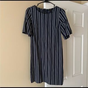 Banana Republic Navy and White Striped Mini Shift Dress Size 4